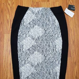 Eva Longoria BodyCon Pencil Skirt Black & White Size Petite Medium NWT $80